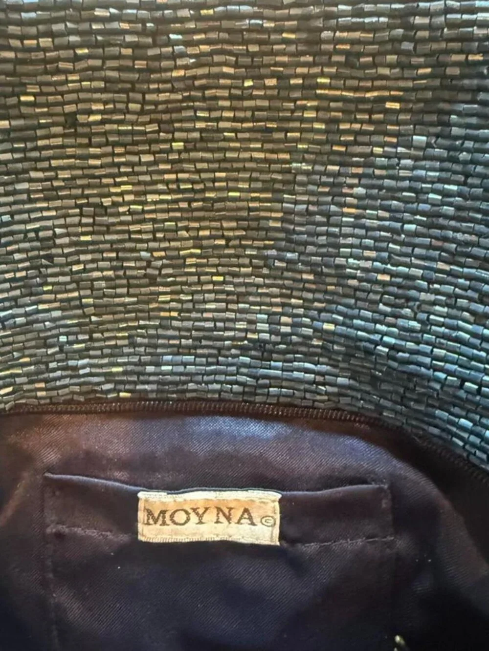 Women's Blue Beaded Clutch